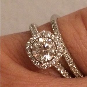 Engagement ring and wedding band